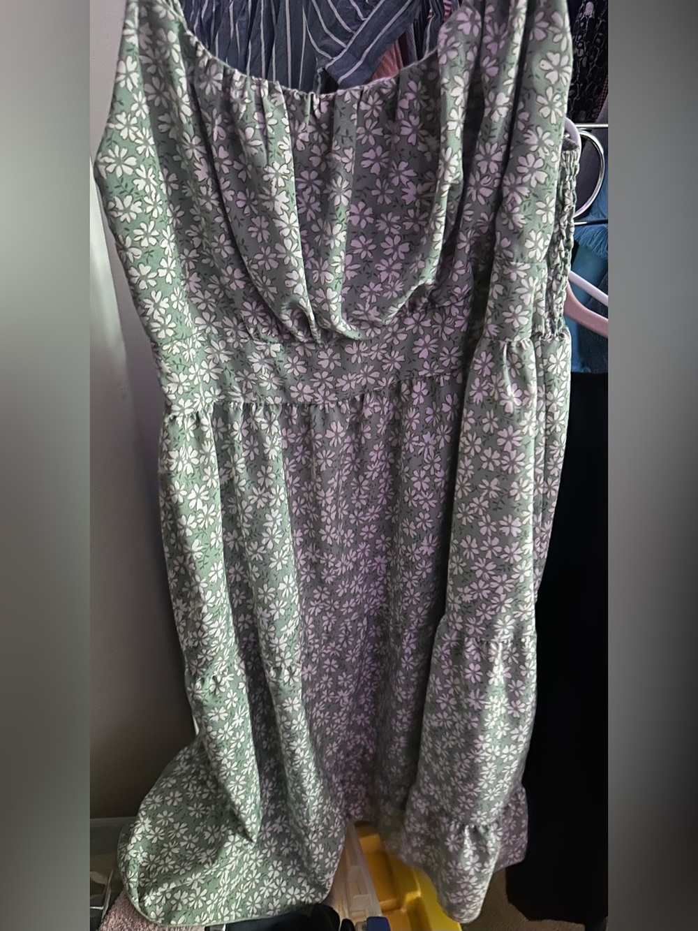 Sleeveless Green Floral Maxi Dress size 0xl
